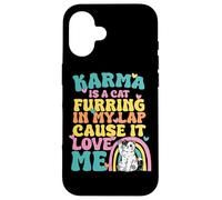 Carcasa para iPhone 16 Lindo Karma Es Un Gato Furring En Mi Regazo Porque Me Ama