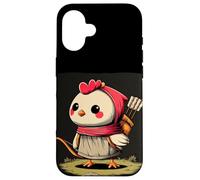 Carcasa para iPhone 16 Lindo Pollo Cupido Busca Animales y Amantes del Amor