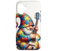 Carcasa para iPhone 16 Lindo Rompecabezas gnomo Conciencia sobre el Autismo