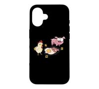 Carcasa para iPhone 16 Línea Policial No Cruzar Cerdo Y Pollo Comida Divertida