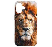 Carcasa para iPhone 16 Lion Majestic Cabeza de León Gato Animal Salvaje
