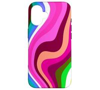 Carcasa para iPhone 16 Liquid Swirl Retro 60s 70s Aesthetic Indie Hippie Funky