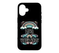 Carcasa para iPhone 16 Lisa Vibes Only Cute Retro Girls Lisa Name