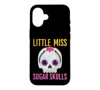 Carcasa para iPhone 16 Little Miss Sugar Skull Divertido Niño Niña Chica Mexicana Diversión