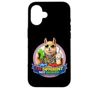 Carcasa para iPhone 16 Llama con batido y Gafas de Sol Soy Diferente, no Roto