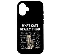 Carcasa para iPhone 16 Lo Que los Gatos Realmente piensan Smart Cat Science Nerd Humor