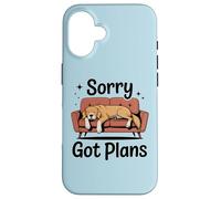 Carcasa para iPhone 16 Lo Siento Tengo Planes Retriever Home Perro Confort Perezoso