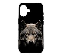Carcasa para iPhone 16 Lobo Dire Cara Luz De Luna Bosque Fauna Silvestre Naturaleza