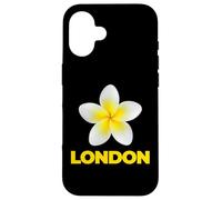 Carcasa para iPhone 16 London Tropical Yellow Frangipani Flower Minimalist City