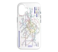Carcasa para iPhone 16 Londres Reino Unido Metro Train Railway - Souvenir Ruta Mapa Europa