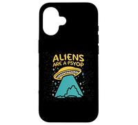 Carcasa para iPhone 16 Los Extraterrestres Son un Psyop Divertido OVNI Desinformación Engaño Alien Meme