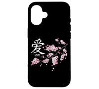 Carcasa para iPhone 16 Love Kanji Symbol & Japanese Sakura Valentine’s Day