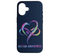 Carcasa para iPhone 16 Love Needs No Words Autismo Concientización Puzzle Corazón Autismo