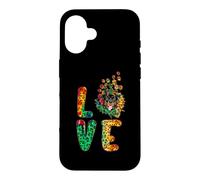 Carcasa para iPhone 16 Love Rottweiler Dog Sunflower Tie Dye Funny Puppy Lover