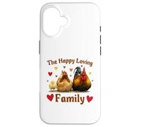 Carcasa para iPhone 16 Loving Cute Chicken Family Hen Rooster Chick Funny Farmer