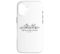 Carcasa para iPhone 16 Lucha contra la Buena Batalla Los Hombres y Mujeres Cristianos aman a Dios y Jesús