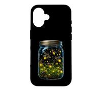 Carcasa para iPhone 16 Luciérnagas En Tarro Lindo Relámpago Insectos Noche Brillante