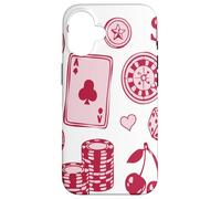 Carcasa para iPhone 16 Lucky Girl Energy Gambling Playing Cards Cherries and Dice