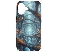 Carcasa para iPhone 16 Mago Fantasía Ciudad Subterránea Portal Espiral Caverna