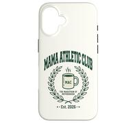 Carcasa para iPhone 16 Mama Athletic Club EST 2026 Maratón de la Maternidad mamá Divertida