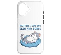 Carcasa para iPhone 16 Mamá, Soy Pero Piel y Huesos Gracioso Gato mamá Amante de los Gatos