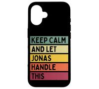 Carcasa para iPhone 16 Mantén la Calma y Deja Que Jonas se encargue de Esta Divertida Cita Retro