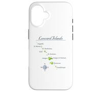 Carcasa para iPhone 16 Mapa de Islas de Sotavento Antigua St Martin Brabuda