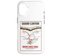 Carcasa para iPhone 16 Mapa Vintage de Bright Angel Trail, Gran Cañón, Borde Sur de Arizona