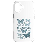 Carcasa para iPhone 16 Mariposas Azul Vintage Naturaleza Fairycore Metamorfosis
