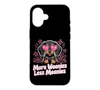 Carcasa para iPhone 16 Más Salchichas, Menos malvados, Divertido Perro Salchicha