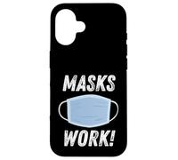 Carcasa para iPhone 16 Masks Work Wear a Face Mask & Social Distance & Hygiene