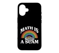 Carcasa para iPhone 16 Math Is A Scam Retro Rainbow Exploding Calculator Sarcasm
