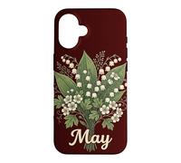 Carcasa para iPhone 16 May Birth Flower Lily of The Valley & Hawthorn Birthday