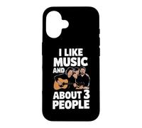 Carcasa para iPhone 16 Me Gusta la música y sobre 3 Personas Letras de Canciones Fan