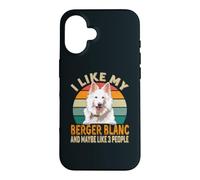 Carcasa para iPhone 16 Me Gusta mi Perro Berger Blanc Suisse y Tal Vez como 3 Personas