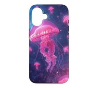 Carcasa para iPhone 16 Medusa Galaxia Luminosa, Arte Cósmico Océano, Náutica