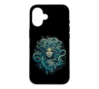 Carcasa para iPhone 16 Medusa Mitología Griega Antigua Oscuridad Diseño Retro Halloween