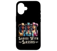 Carcasa para iPhone 16 Melanin Cowgirls Ladies with Lassos African American Cowgirl