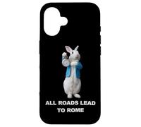 Carcasa para iPhone 16 Meme Divertido del Conejo AI: Todos Los Caminos Conducen A