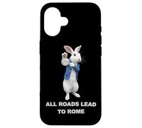 Carcasa para iPhone 16 Meme Divertido del Conejo AI: Todos Los Caminos Conducen A