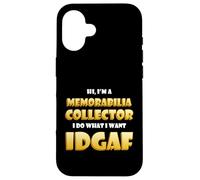 Carcasa para iPhone 16 Memorabilia Collector Idgaf Meme Nostalgic Movie Stage Props