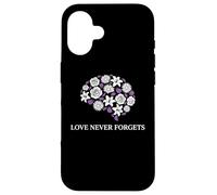 Carcasa para iPhone 16 Memory Care, partidario de la concienciación sobre el Alzheimer Love Never Forgets