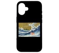 Carcasa para iPhone 16 Mens Funny Retro Vintage Surfing Great Wave English Bulldog