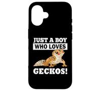 Carcasa para iPhone 16 Mens Reptile Boy Who Loves Leopard Geckos Lover