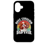 Carcasa para iPhone 16 Mens Retro Vintage Best Cavalier Dad Ever Red Spaniel