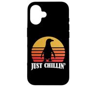 Carcasa para iPhone 16 Mens Womens Kids Retro Vintage Just Chillin' Penguin Lover