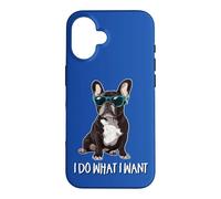 Carcasa para iPhone 16 Mens Womens Sunglasses I Do What I Want French Bulldog Lover