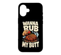 Carcasa para iPhone 16 Mezclador Divertido para Barbacoa Wanna Rub My Butt Grill Master