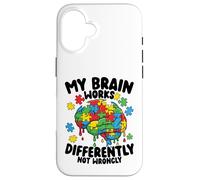Carcasa para iPhone 16 Mi Cerebro Funciona de Manera Diferente Goteo de Conciencia sobre el Autismo