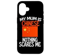 Carcasa para iPhone 16 Mi mamá es China Nada me Asusta mamá Divertida